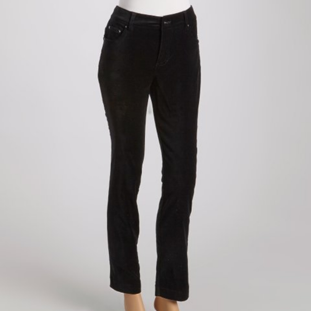 Like New E39 by Eric Black Velveteen Straight Leg Jean Trouser Pants